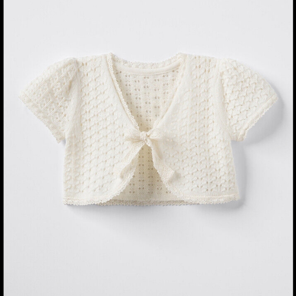 NWT Matilda Jane Enchanted Garden Marietta Crochet-Trimmed Sweater Shrug Size 2